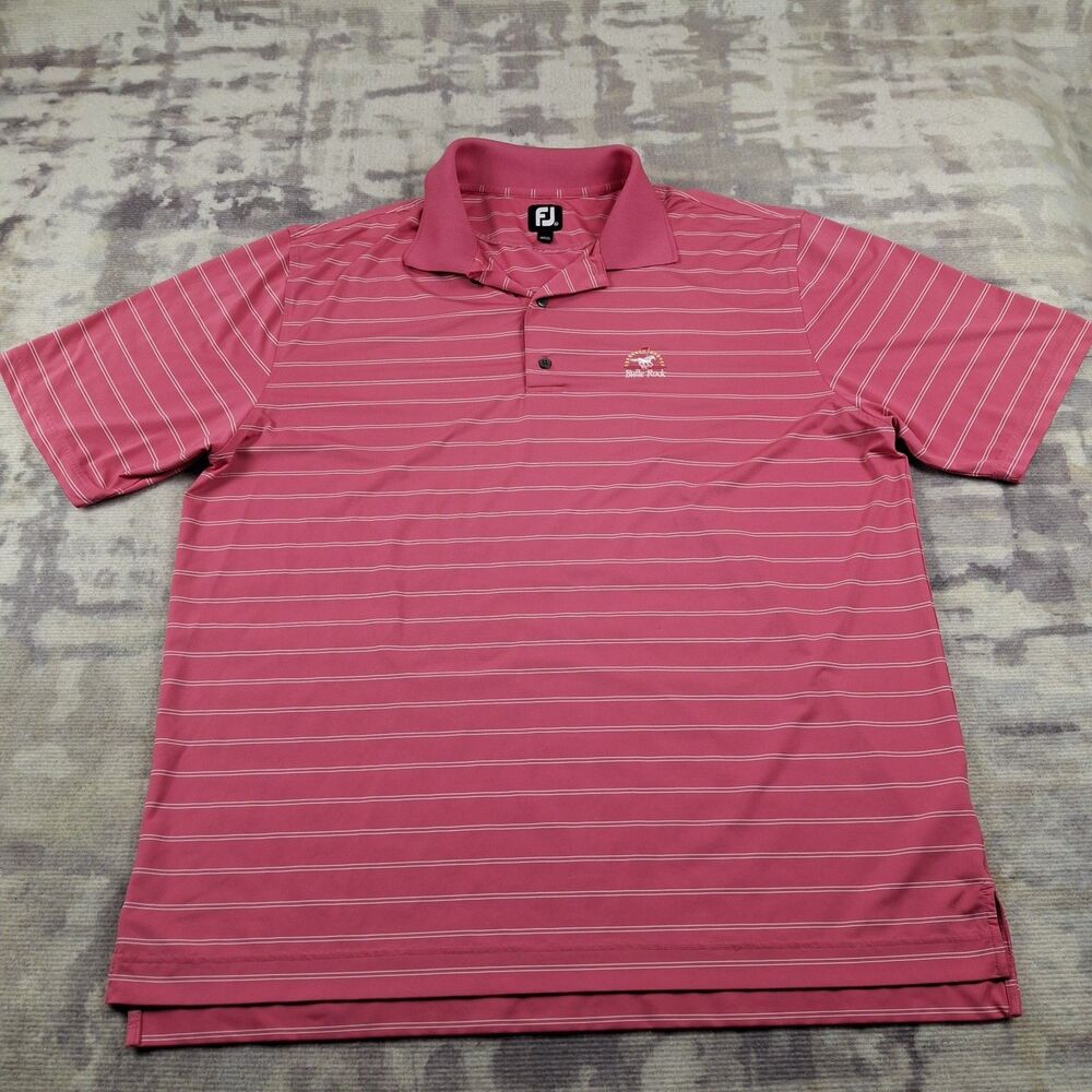 FootJoy Polo Shirt Mens XXL 2XL Bulle Rock Golf Course Striped ProDry Pink FJ